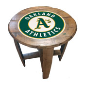 Oakland Athletics Oak Barrel Table, 629-2018