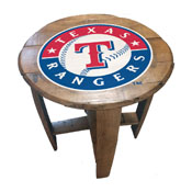 Texas Rangers Oak Barrel Table, 629-2020