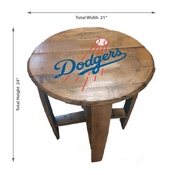 Los Angeles Dodgers Oak Barrel Table, 629-2026