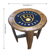 Milwaukee Brewers Oak Barrel Table, 629-2027