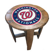 Washington Nationals Oak Barrel Table, 629-2033