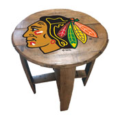 Chicago Blackhawks Oak Barrel Table, 629-4002