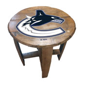 Vancouver Canucks Oak Barrel Table, 629-4008