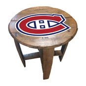 Montreal Canadiens Oak Barrel Table, 629-4009