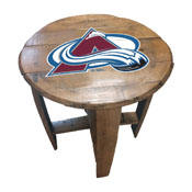 Colorado Avalanche Oak Barrel Table, 629-4018