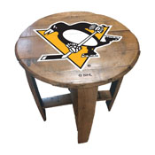 Pittsburgh Penguins Oak Barrel Table, 629-4031