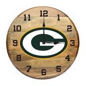 Green Bay Packers Oak Barrel Clock, 630-1001