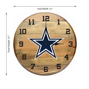Dallas Cowboys Oak Barrel Clock, 630-1002