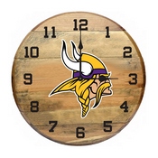 Minnesota Vikings Oak Barrel Clock, 630-1007