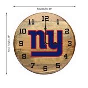 New York Giants Oak Barrel Clock, 630-1013
