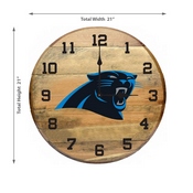Carolina Panthers Oak Barrel Clock, 630-1017