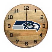 Seattle Seahawks Oak Barrel Clock, 630-1024