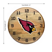 Arizona Cardinals Oak Barrel Clock, 630-1029
