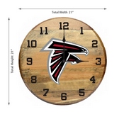Atlanta Falcons Oak Barrel Clock, 630-1030