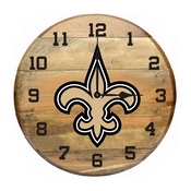 New Orleans Saints Oak Barrel Clock, 630-1031