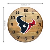 Houston Texans Oak Barrel Clock, 630-1034