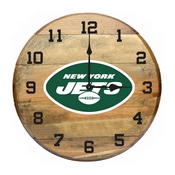 New York Jets Oak Barrel Clock, 630-1038
