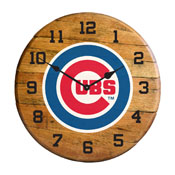Chicago Cubs Oak Barrel Clock, 630-2005