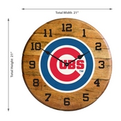 Chicago Cubs Oak Barrel Clock, 630-2005