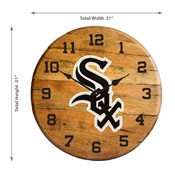 Chicago White Sox Oak Barrel Clock, 630-2006