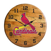 St. Louis Cardinals Oak Barrel Clock, 630-2008