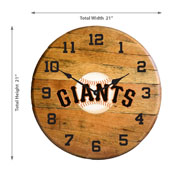 San Francisco Giants Oak Barrel Clock, 630-2012