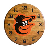 Baltimore Orioles Oak Barrel Clock, 630-2014