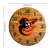 Baltimore Orioles Oak Barrel Clock, 630-2014