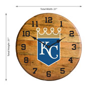 Kansas City Royals Oak Barrel Clock, 630-2016