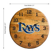 Tampa Bay Devil Rays Oak Barrel Clock, 630-2019