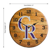 Colorado Rockies Oak Barrel Clock, 630-2023