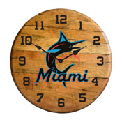 Miami Marlins Oak Barrel Clock, 630-2024