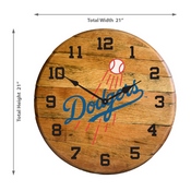 Los Angeles Dodgers Oak Barrel Clock, 630-2026