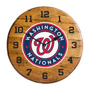 Washington Nationals Oak Barrel Clock, 630-2033