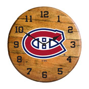 Montreal Canadiens Oak Barrel Clock, 630-4009