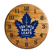 Toronto Maple Leafs Oak Barrel Clock, 630-4010