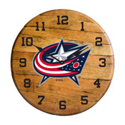 Columbus Blue Jackets Oak Barrel Clock, 630-4019