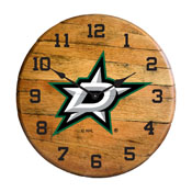 Dallas Stars Oak Barrel Clock, 630-4020