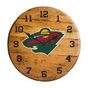Minnesota Wild Oak Barrel Clock, 630-4023