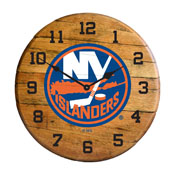 New York Islanders Oak Barrel Clock, 630-4026