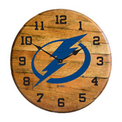 Tampa Bay Lightning Oak Barrel Clock, 630-4029