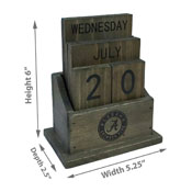 University of Alabama Wood Block Calendar, 662-3001