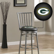 Green Bay Packers Gray Swivel Barstool with Back, 667-1001