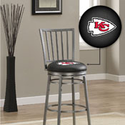 Kansas City Chiefs Gray Swivel Barstool with Back, 667-1006