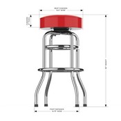 Kansas City Chiefs Chrome Bar Stool, 680-1006