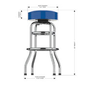 Buffalo Bills Chrome Bar Stool, 680-1021, 680-1021