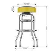 Pittsburgh Pirates Chrome Bar Stool, 680-2030