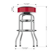 University Of Georgia Chrome Bar Stool, 680-3008