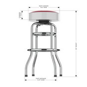 University Of Wisconsin Chrome Bar Stool, 680-3013