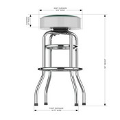 Michigan State Chrome Bar Stool, 680-3016